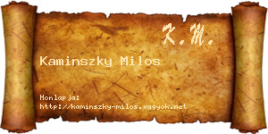 Kaminszky Milos névjegykártya